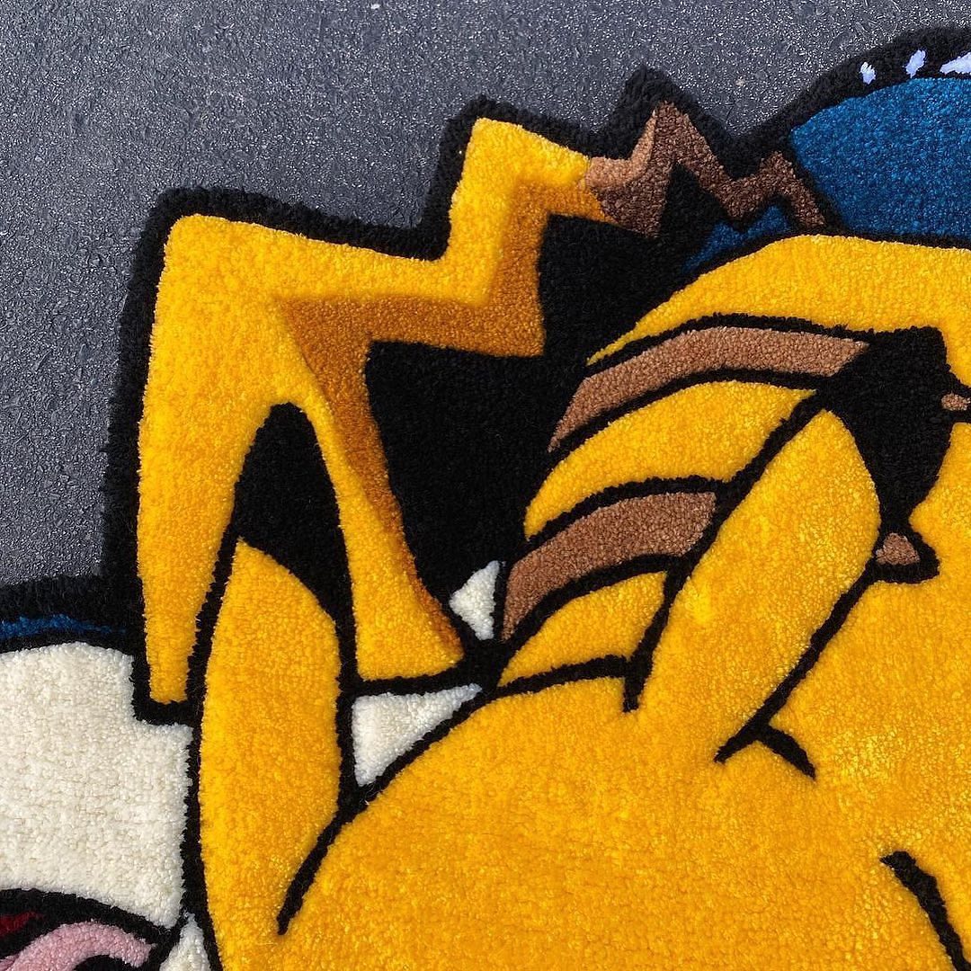 سجادة Snorlax XL x Pikachu مصنوعة يدويًا / سجادة Snorlax XL لغرفة النوم / ديكور البوكيمون / سجاد الأنمي / سجادة مخصصة
