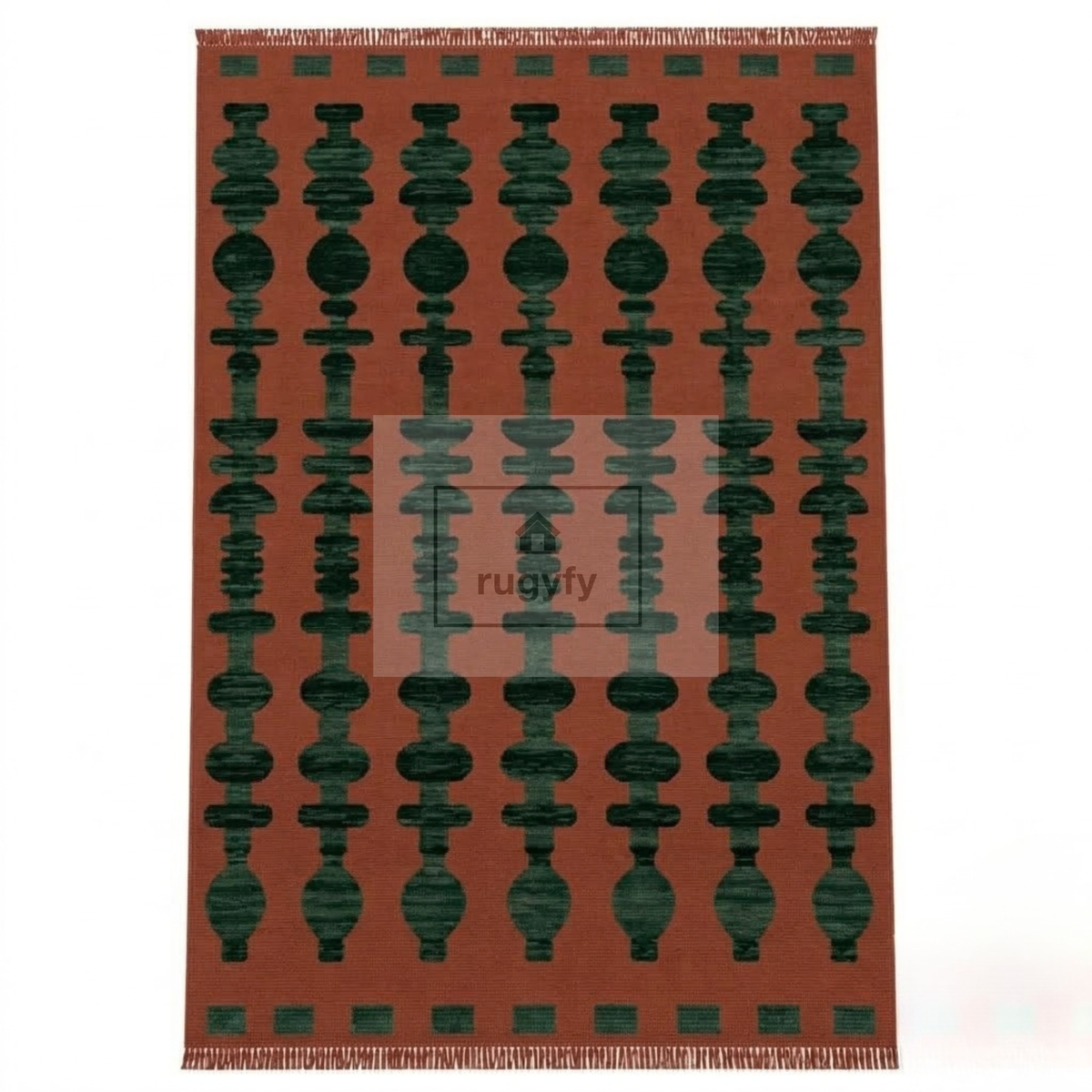 Red & Ivory Oushak Wool Rug | 6x9 8x10 ft Hand-Knotted | Bedroom Living Room Area Rug