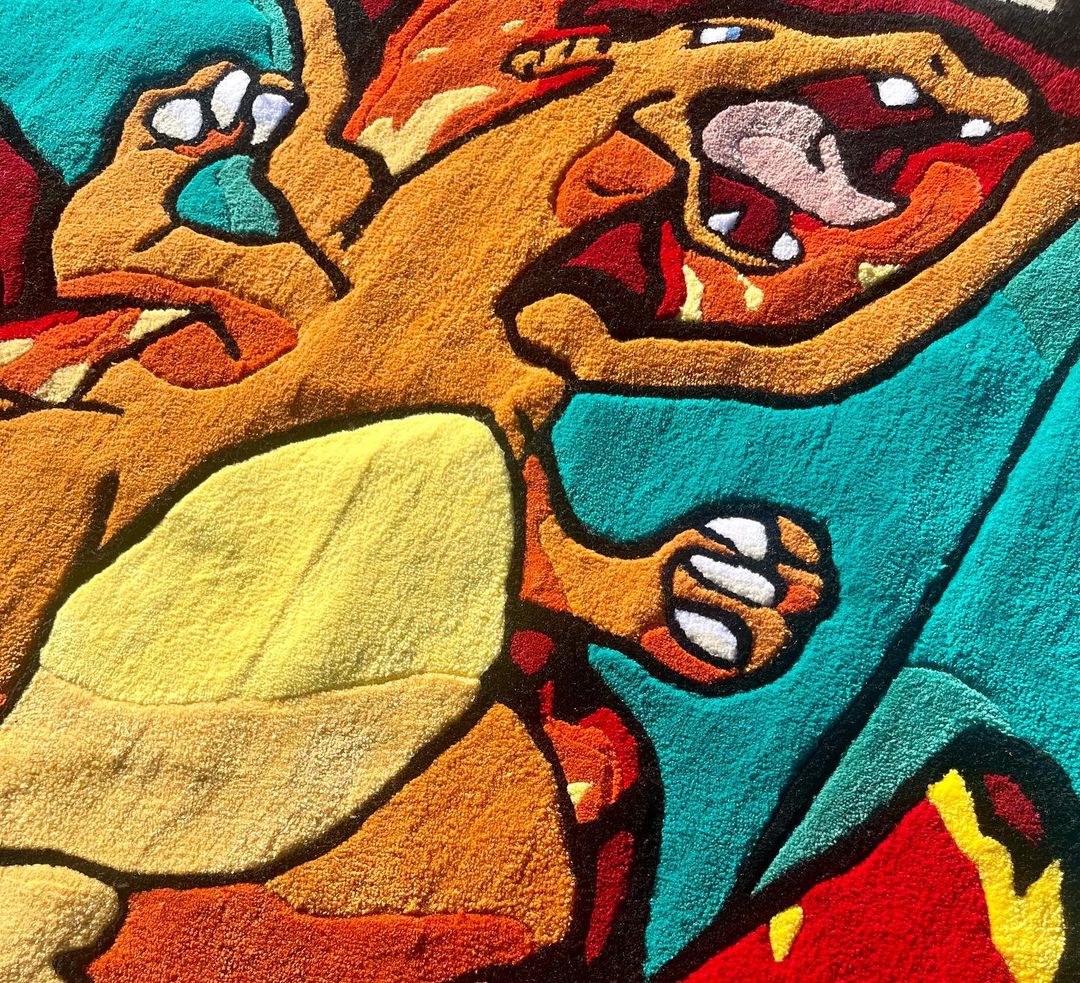 سجاد Charizard المخصص يدويًا، وسجادة غرفة المعيشة المخصصة لبوكيمون وسجادة غرفة الأطفال