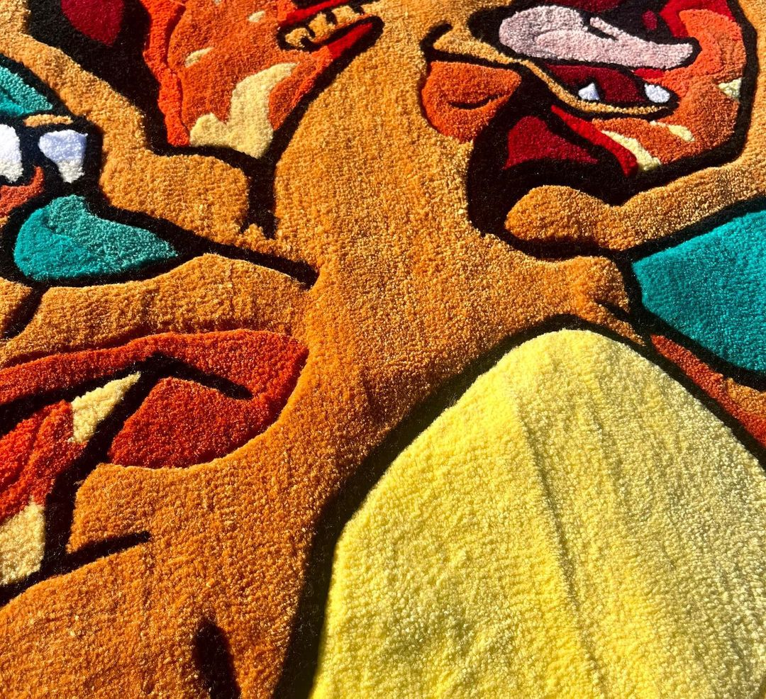 سجاد Charizard المخصص يدويًا، وسجادة غرفة المعيشة المخصصة لبوكيمون وسجادة غرفة الأطفال