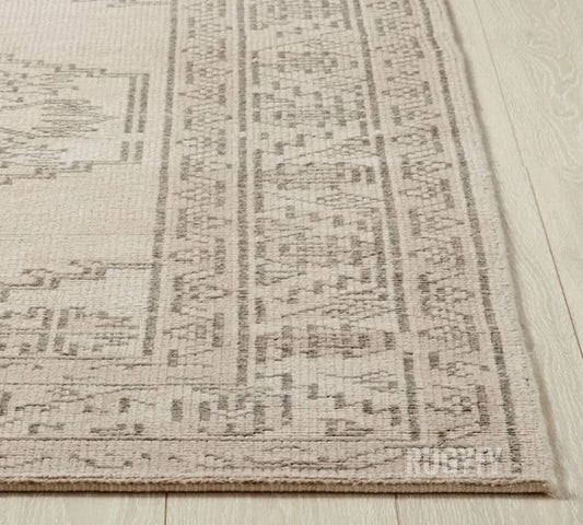 Light Beige Colour Simple Pattern Deco Large Area Rug ,Minimal Handmade Rug , Handmade oushak rug , Knotted Rug