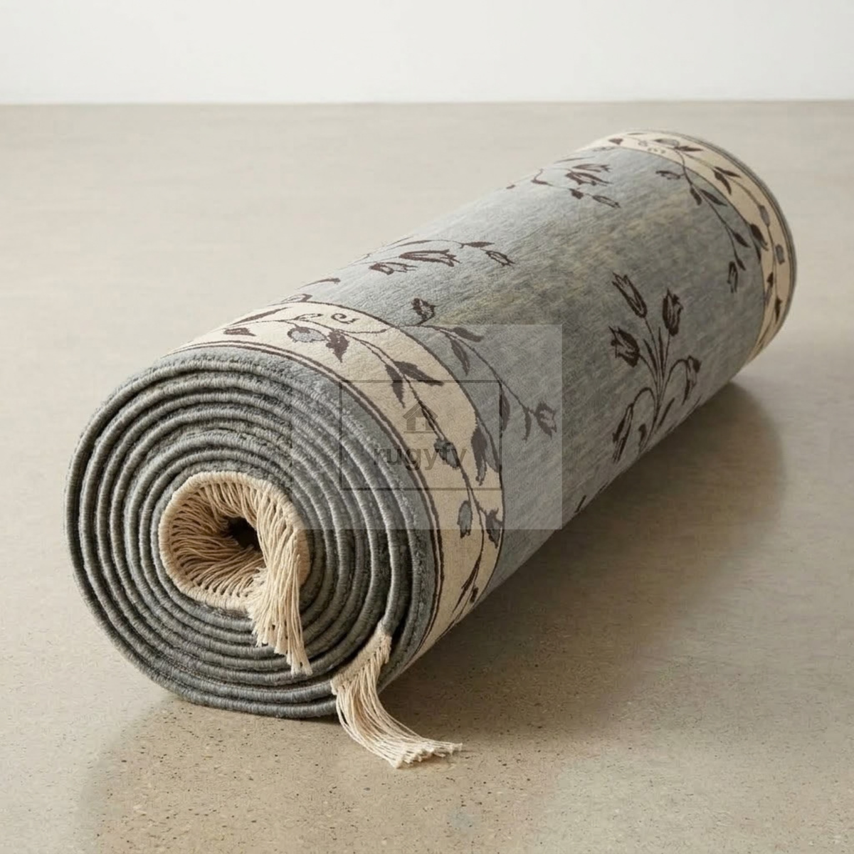 Grey & Ivory Oushak Wool Rug | 6x9 8x10 ft Hand-Knotted | Bedroom Living Room Area Rug