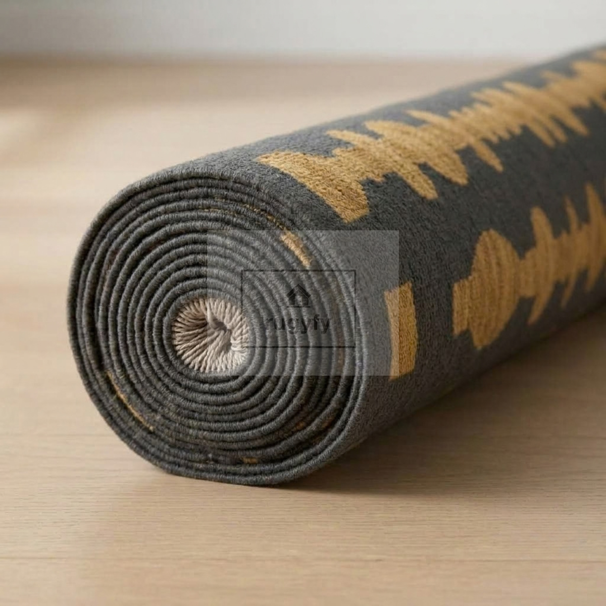 Charcoal & Gold Vintage Oushak Area Rug | 9x12 10x14 ft Hand-Knotted Wool | Living Room Dining Room
