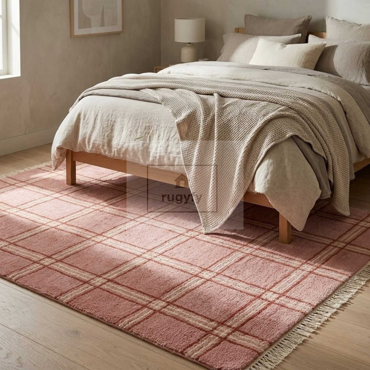 Rose & Ivory Turkish Oushak Rug | 5x8 8x10 ft Hand-Knotted New Zealand Wool | Living Room Bedroom Rug