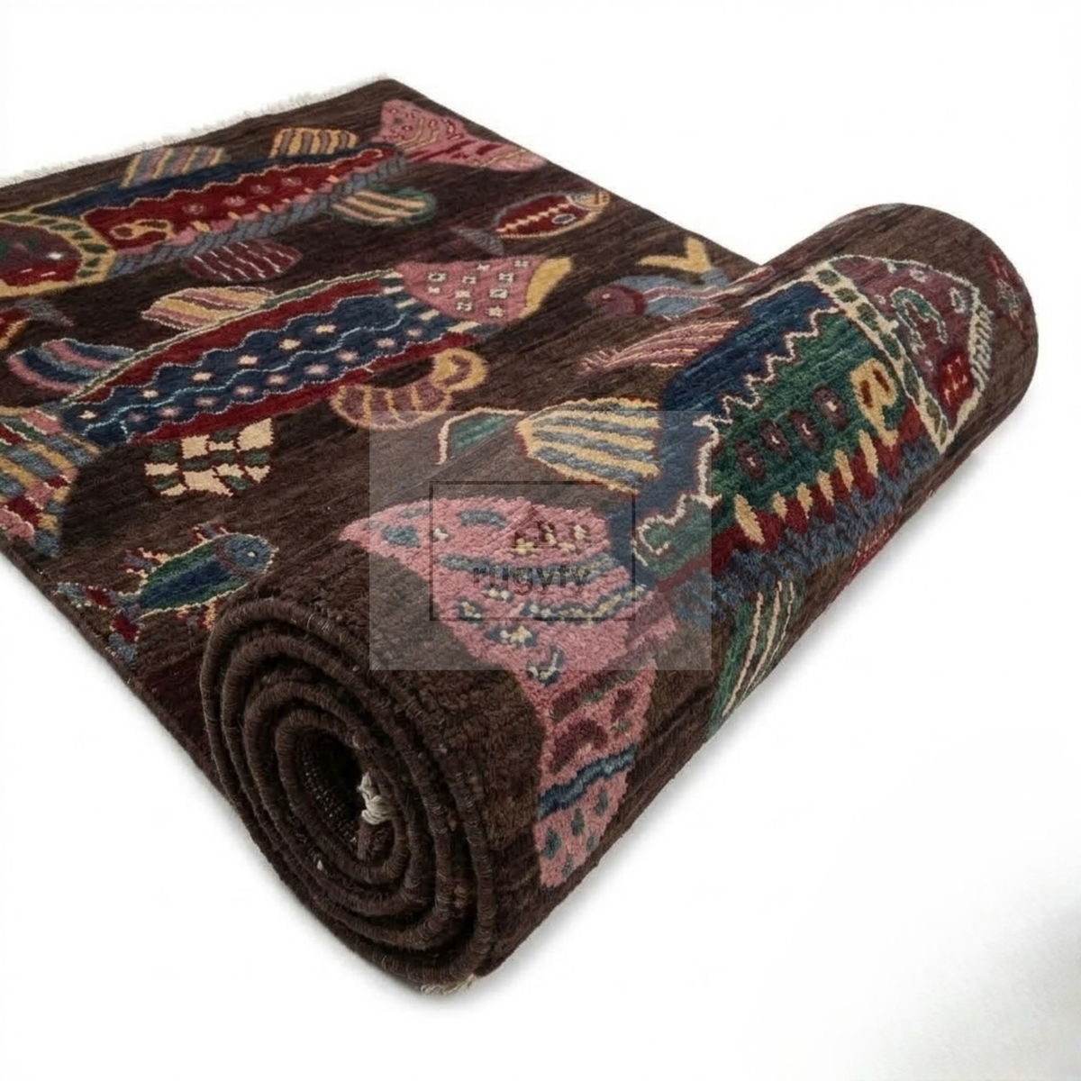 Chocolate Brown & Burgundy Turkish Oushak Rug | 5x8 8x10 ft Hand-Knotted New Zealand Wool | Living Room Bedroom Rug