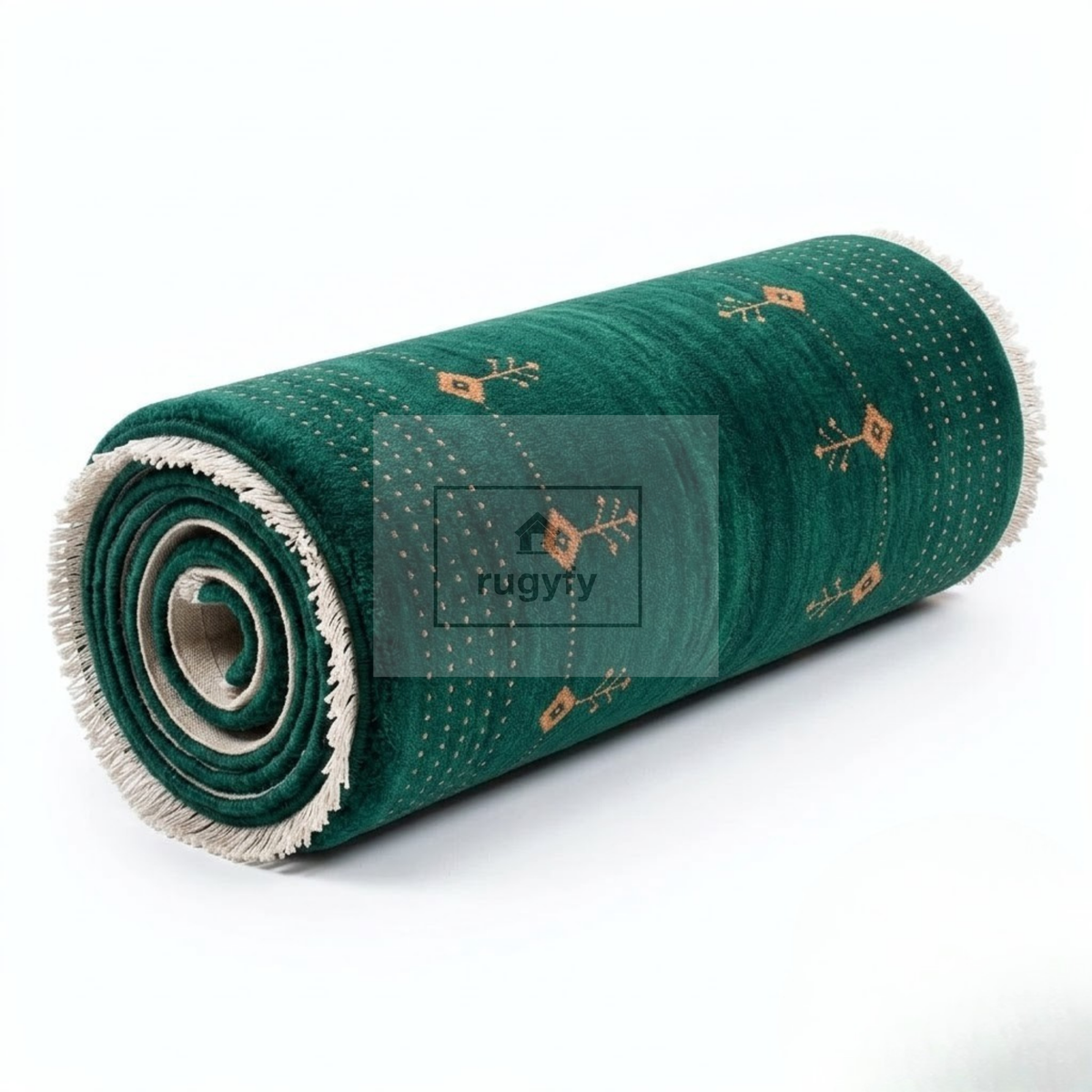 Emerald Green & Copper Vintage Oushak Area Rug | 9x12 10x14 ft Hand-Knotted Wool | Living Room Dining Room