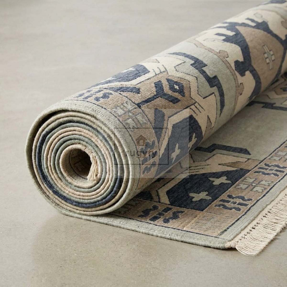 Silver & Charcoal Turkish Oushak Rug | 5x8 8x10 ft Hand-Knotted Wool | Living Room Bedroom Rug