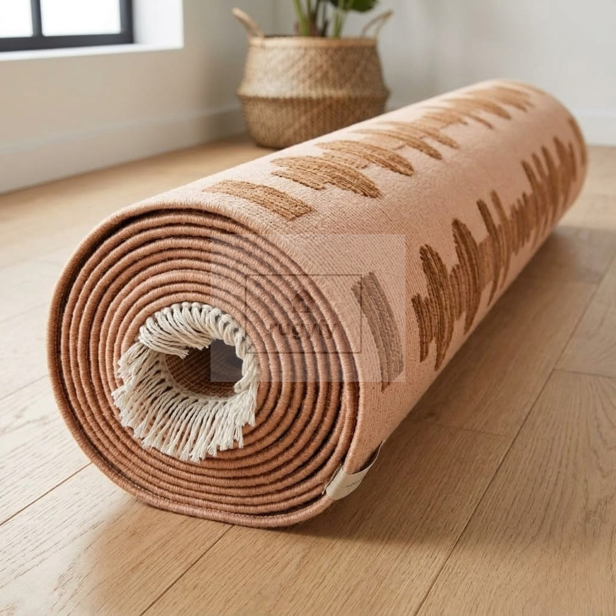 Peach & Brown Turkish Oushak Rug | 5x8 8x10 ft Hand-Knotted Wool | Living Room Bedroom Rug