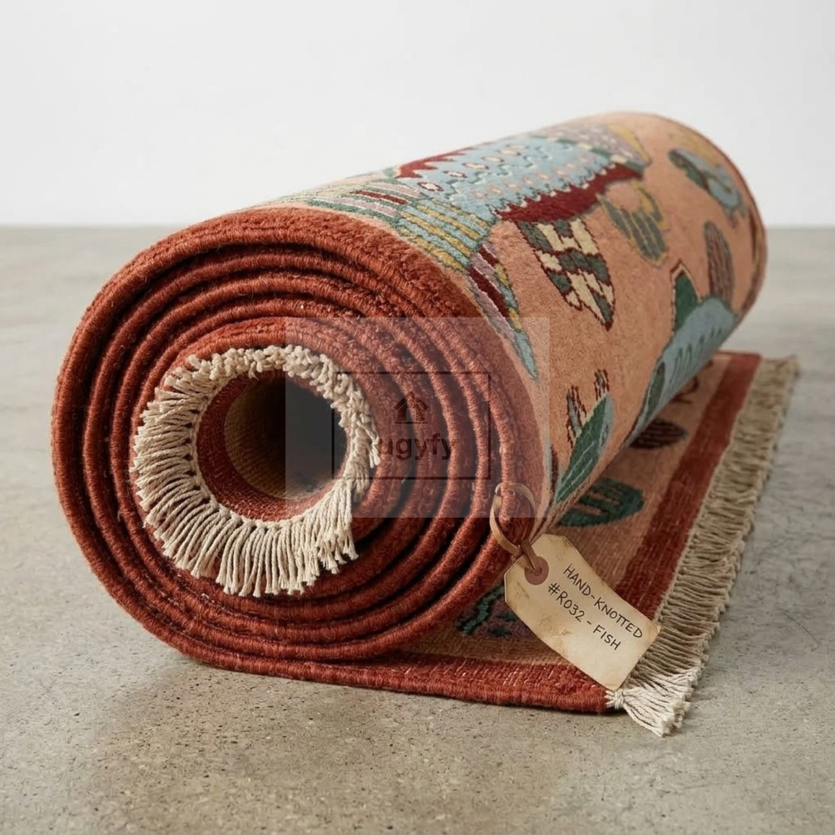 Peach & Rust Red Oushak Wool Rug | 6x9 8x10 ft Hand-Knotted | Bedroom Living Room Area Rug