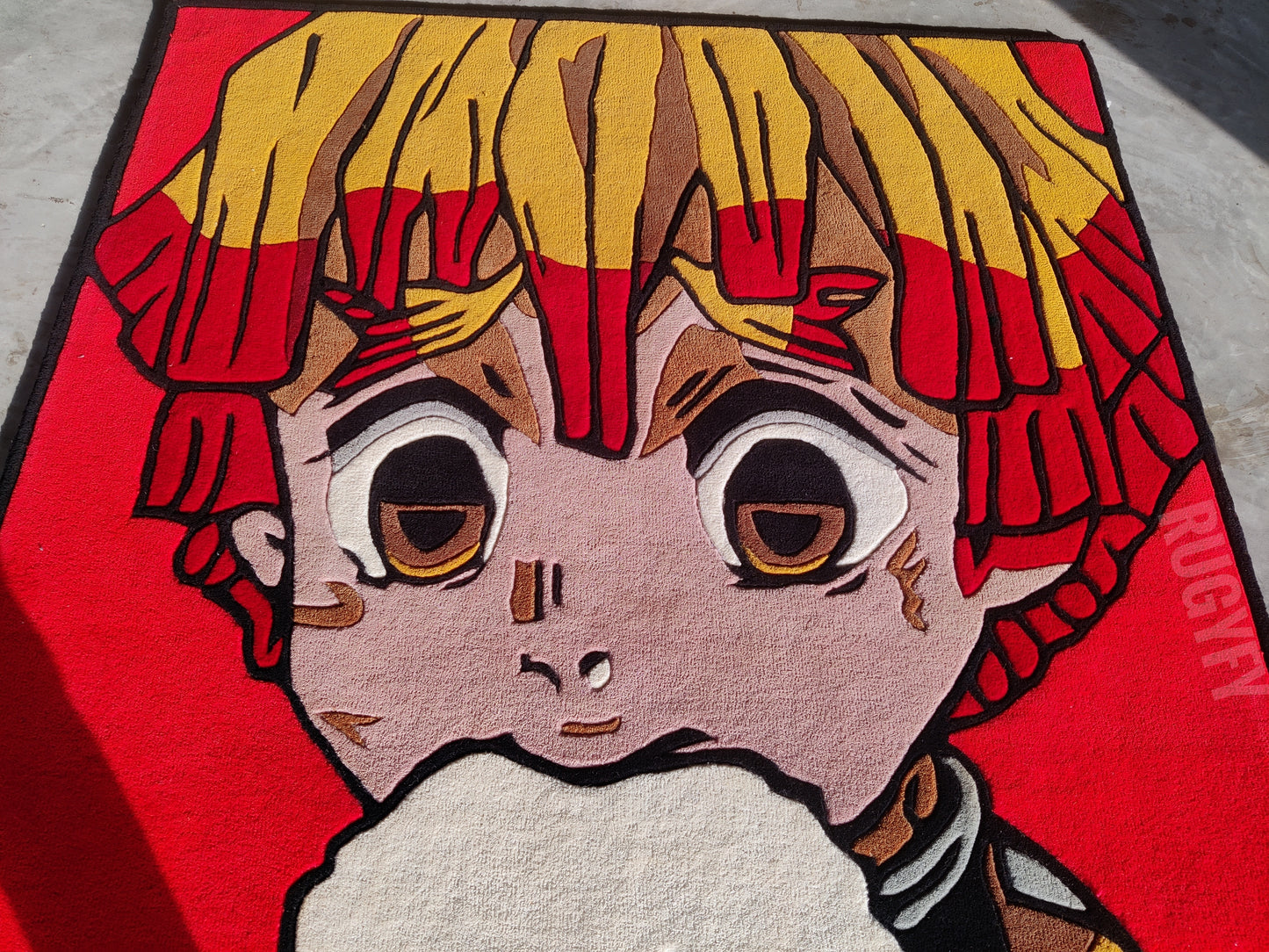 Anime Manga Custom Handmade Rug  / Zenitsu Custom Room decor / Hand-Tufted Rug Carpet Rugs