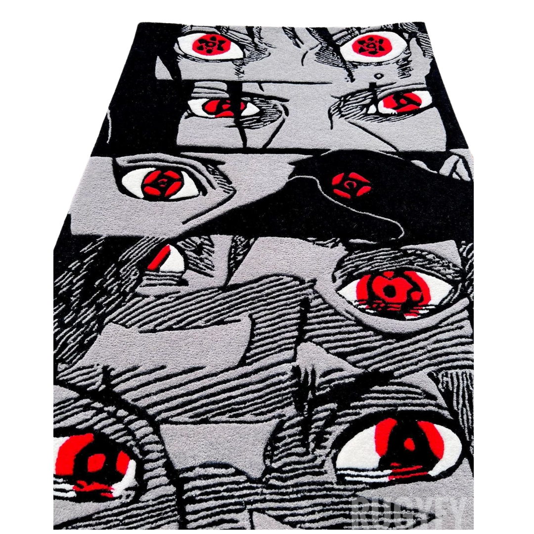 Custom Anime Naruto Hand-Tufted / Custom  The Sharingan Rug / custom Wool Area Rug carpet for Room , bedroom and Kid Room Rug