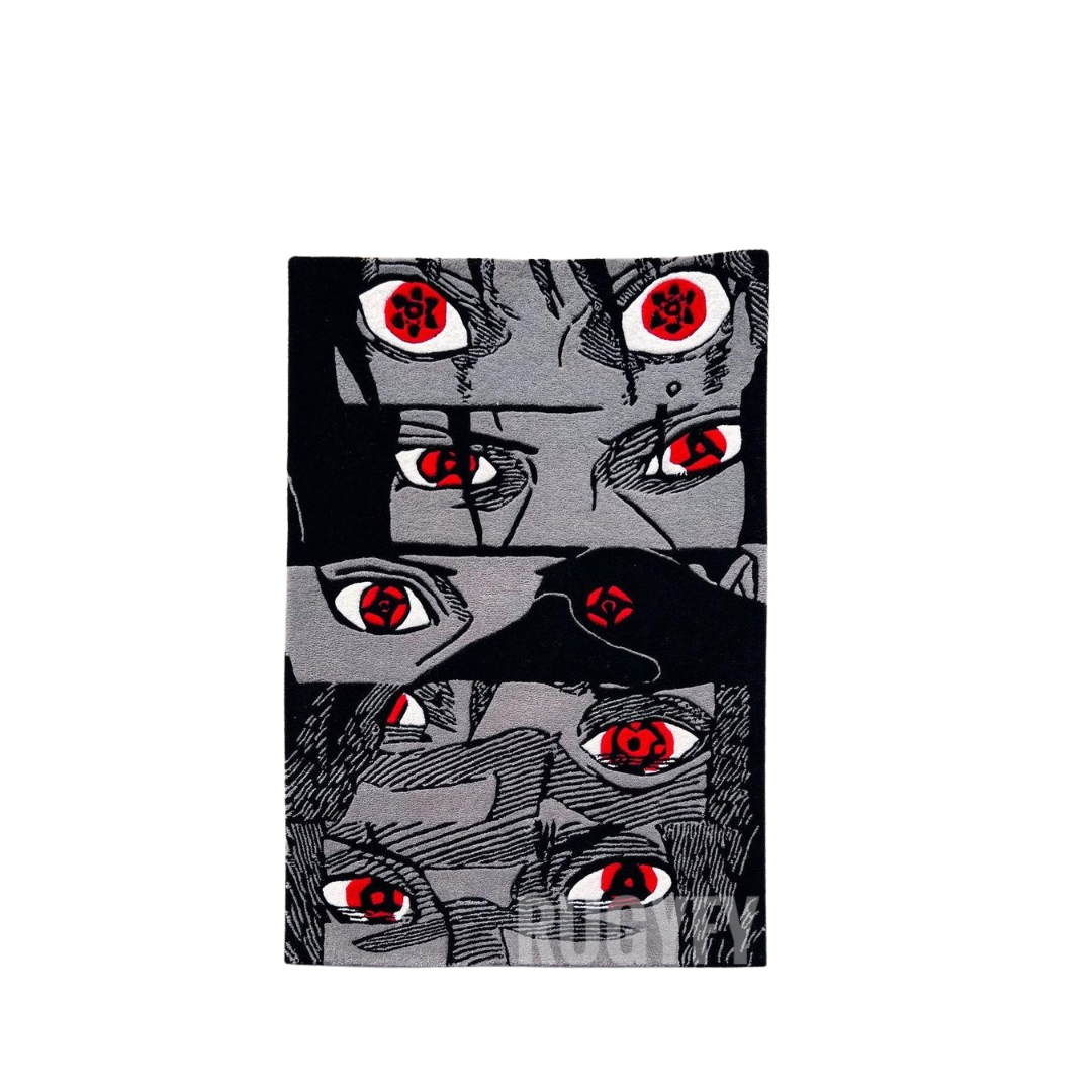 Custom Anime Naruto Hand-Tufted / Custom  The Sharingan Rug / custom Wool Area Rug carpet for Room , bedroom and Kid Room Rug