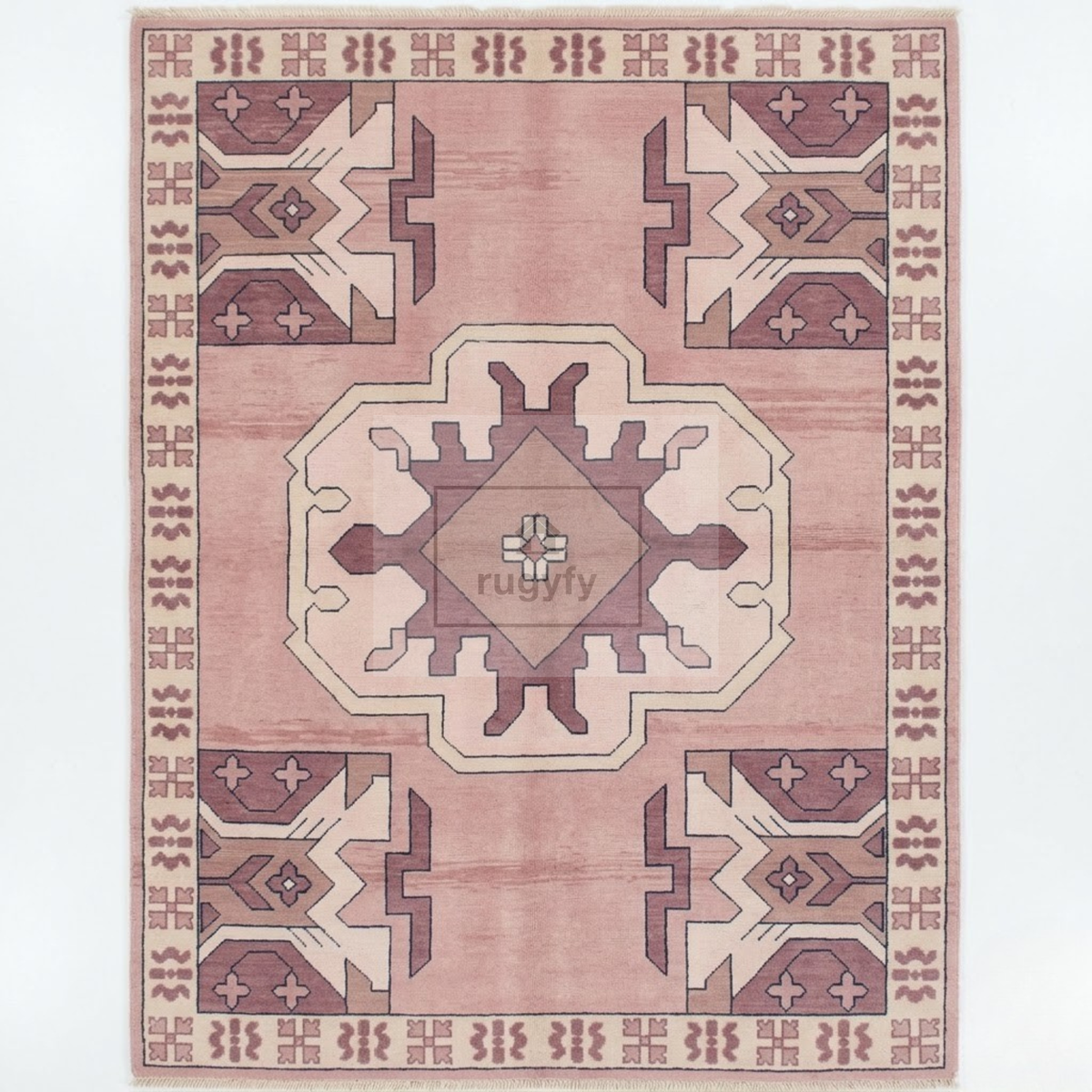 Blush Pink & Mauve Vintage Oushak Area Rug | 9x12 10x14 ft Hand-Knotted Wool | Living Room Dining Room