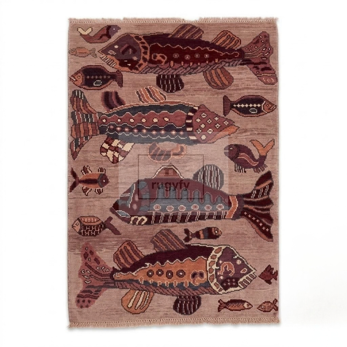 Dusty Rose & Burgundy Vintage Oushak Area Rug | 9x12 10x14 ft Hand-Knotted Wool | Living Room Dining Room