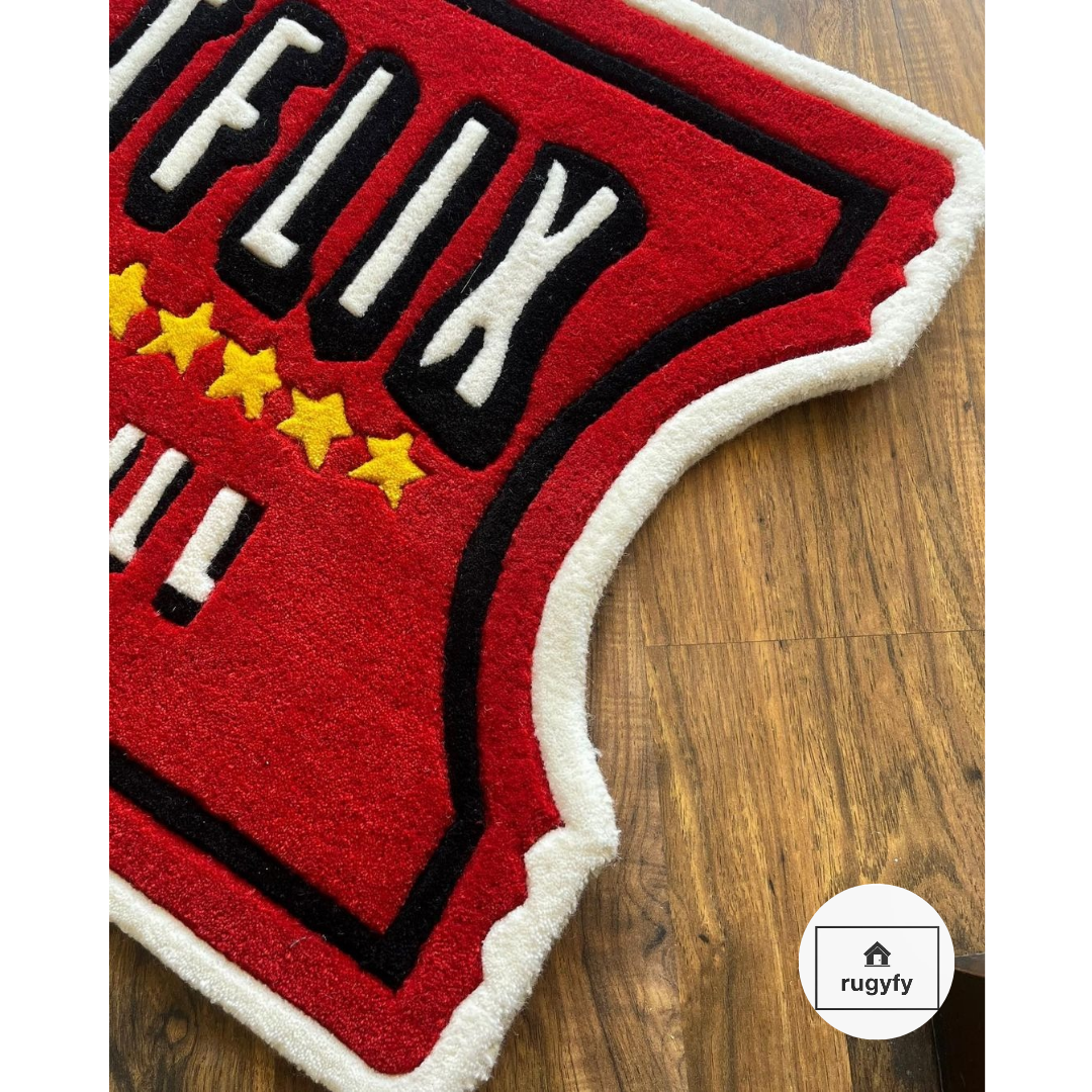 Handmade Netflix and Chill Logo rugs , Hand-Tufted Wool Rugs – RUGYFY