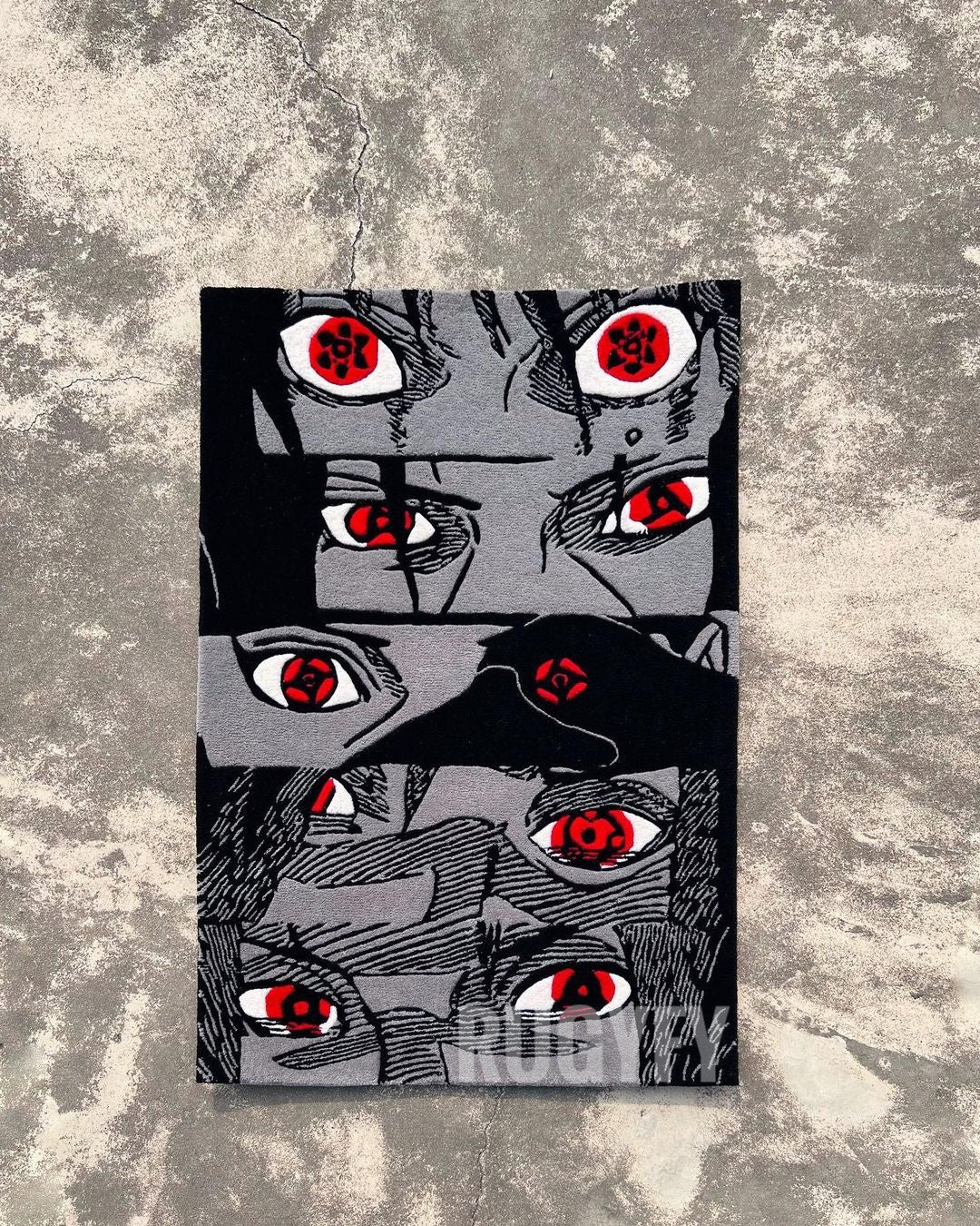 Custom Anime Naruto Hand-Tufted / Custom  The Sharingan Rug / custom Wool Area Rug carpet for Room , bedroom and Kid Room Rug