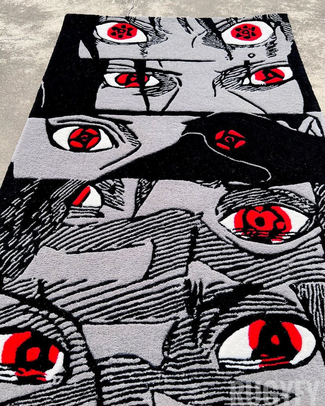 Custom Anime Naruto Hand-Tufted / Custom  The Sharingan Rug / custom Wool Area Rug carpet for Room , bedroom and Kid Room Rug