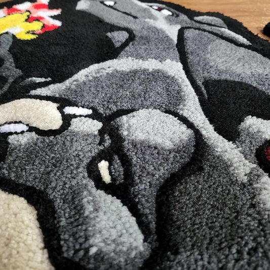 سجادة مصنوعة يدويًا من Charizard معنقدة يدويًا / سجادة منطقة صوف مصنوعة خصيصًا لغرفة الأطفال وغرفة المعيشة