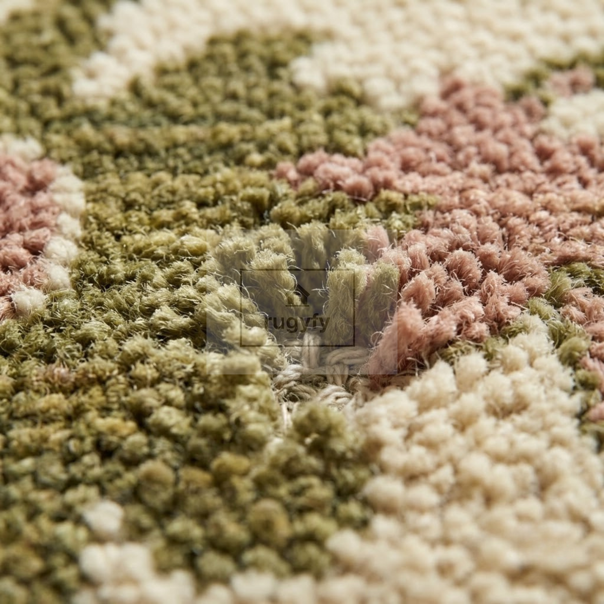 Ivory & Blush Pink Sultanabad Oushak Rug | Hand-Knotted Wool 8x10 9x12 | Olive Green Palmette Area Rug