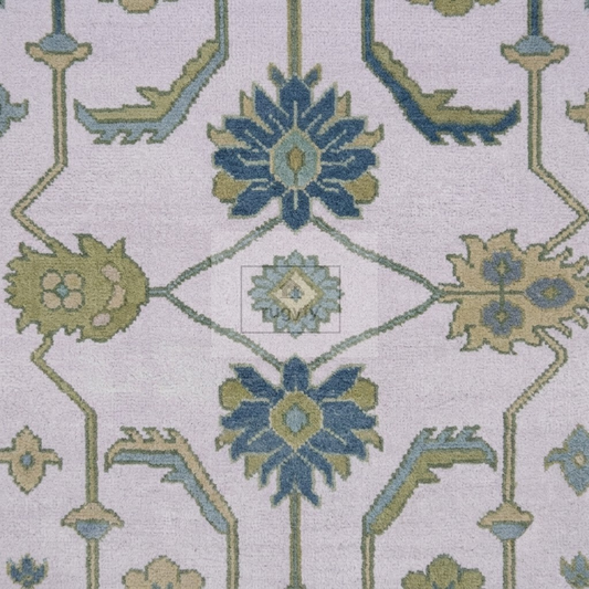 Lavender & Sage Green Sultanabad Oushak Rug | Hand-Knotted Wool 8x10 9x12 | Lilac Pastel Area Rug