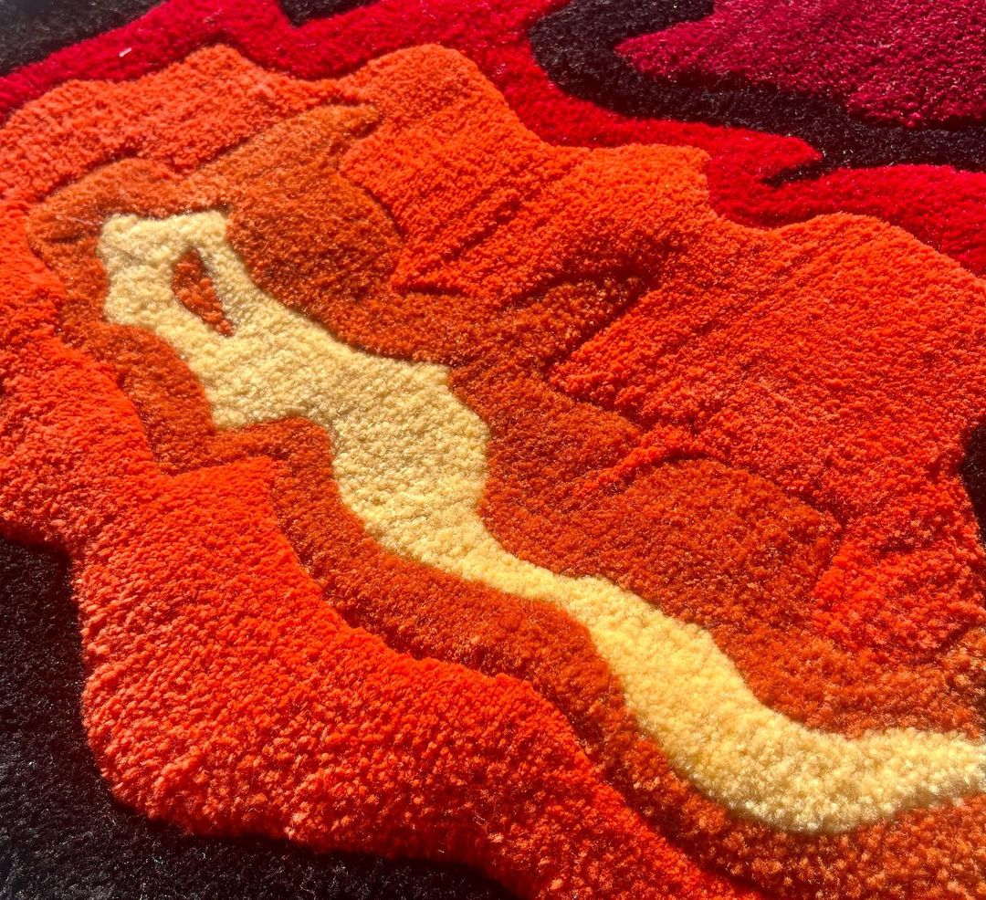 Handmade Charizard Custom  Rugs , Pokemon Custom living room and kids room rug