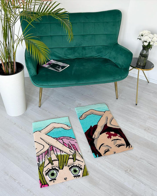 Anime Custom Hand-Tufted Rug / Handmade custom area rug for living room