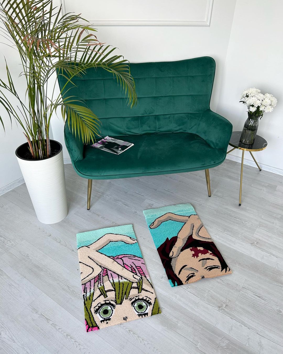 Anime Custom Hand-Tufted Rug / Handmade custom area rug for living room