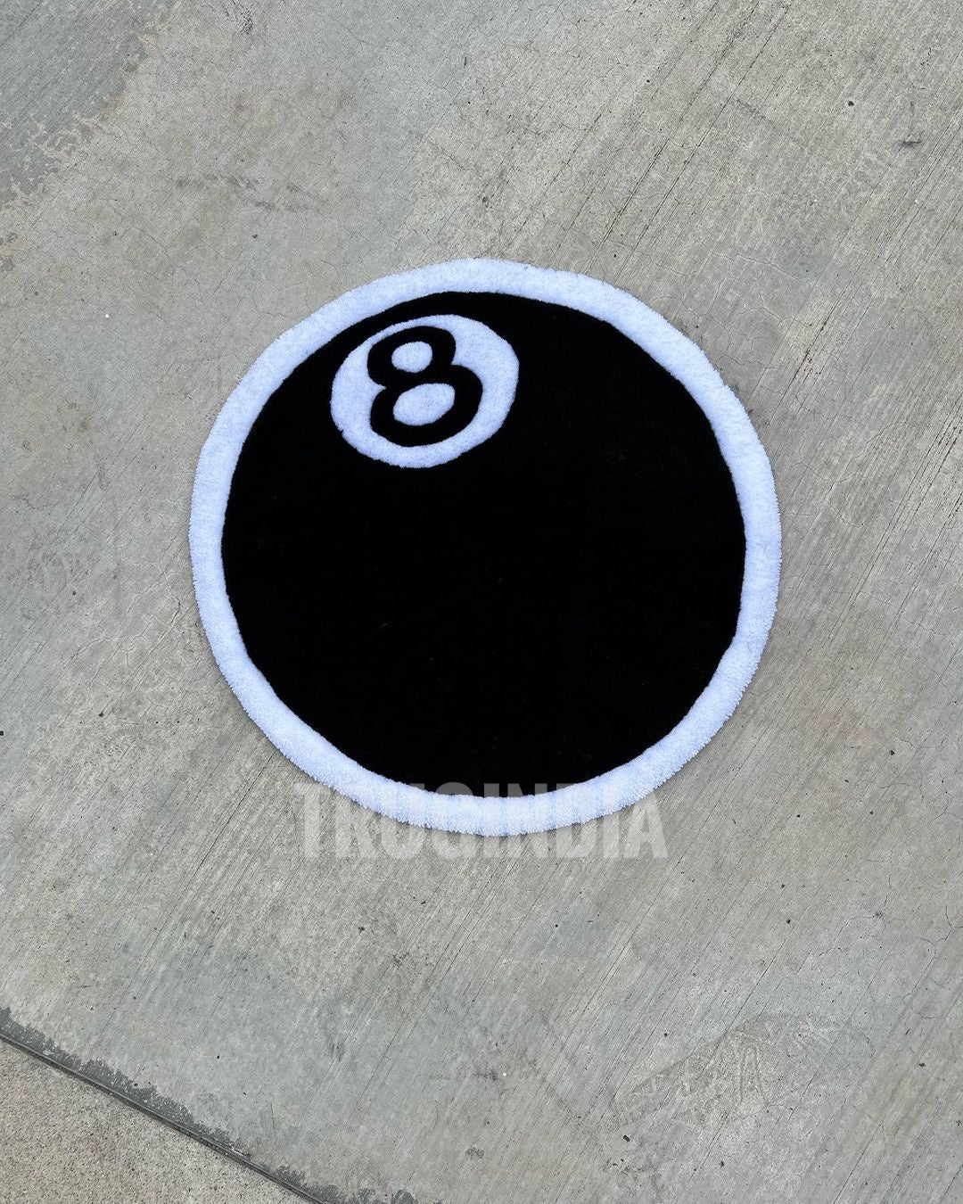 Rug 8 Ball Pool Custom made Handmade Wool Rugs / Ball Rug Black Color / Custom Area Rug