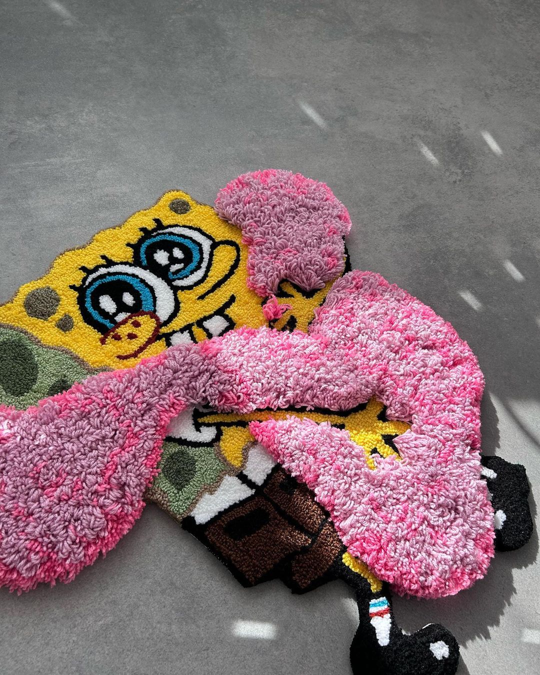 Spongebob Window Rug 3D SpongeBob Rug , Custom 3D Hand-Tufted Rug , Handmade Wool Rug for ...