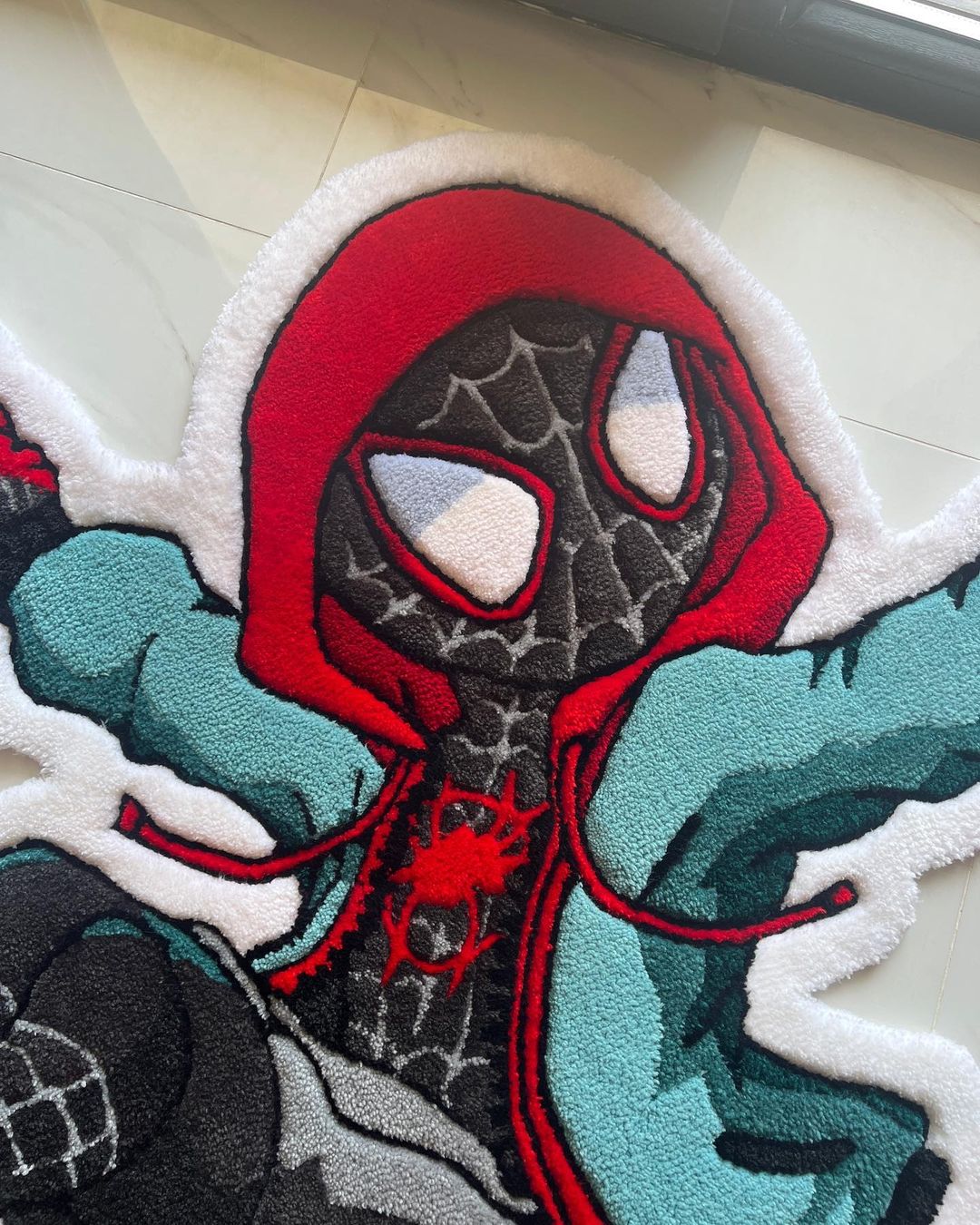 Handmade Custom Miles Morales  Rug / Anime Custom Rugs / Rug for Kids Room