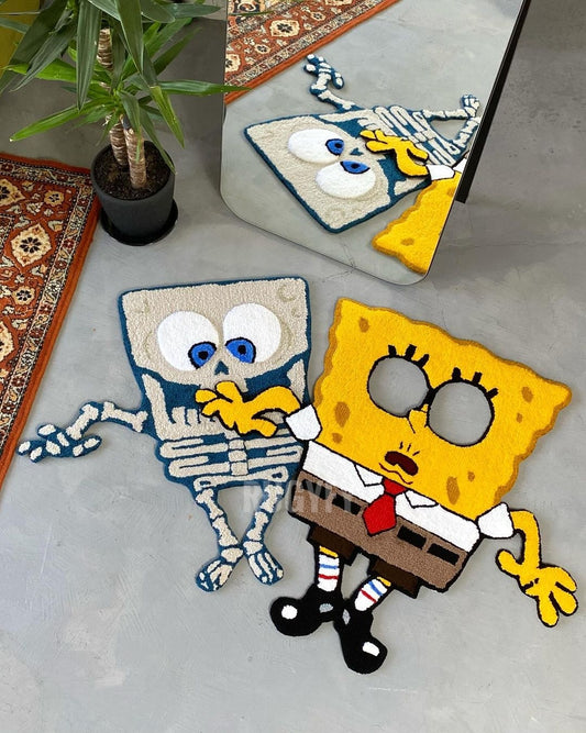 Double  Body Skeleton Rug / Hand-Tufted Wool Rug / Handmade Custom Anime  Rug