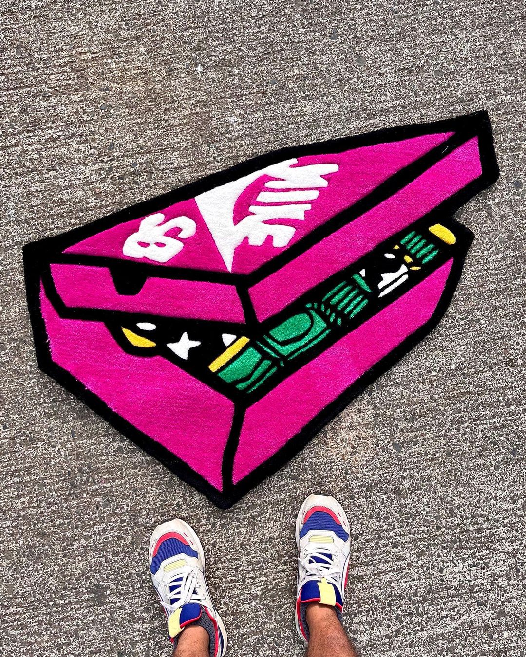 Handmade Custom Sneaker Box Rug , Custom Hand-Tufted Rug