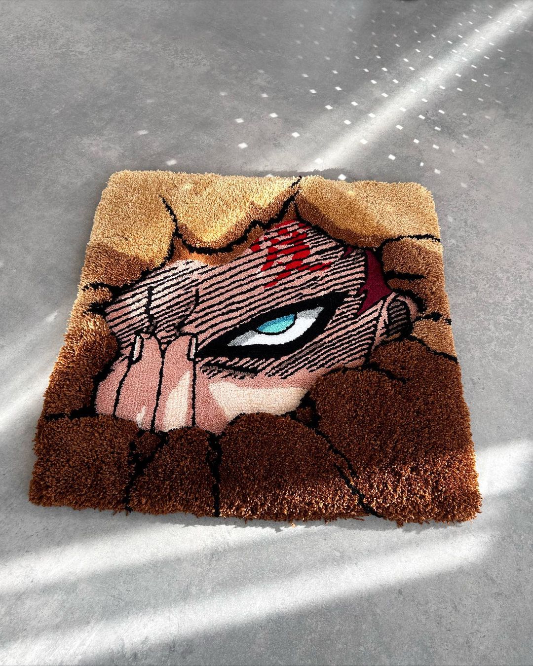 Gaara 3D Custom Hand-Tufted Rug , Handmade Wool Rug , Anime Custom Made Rug