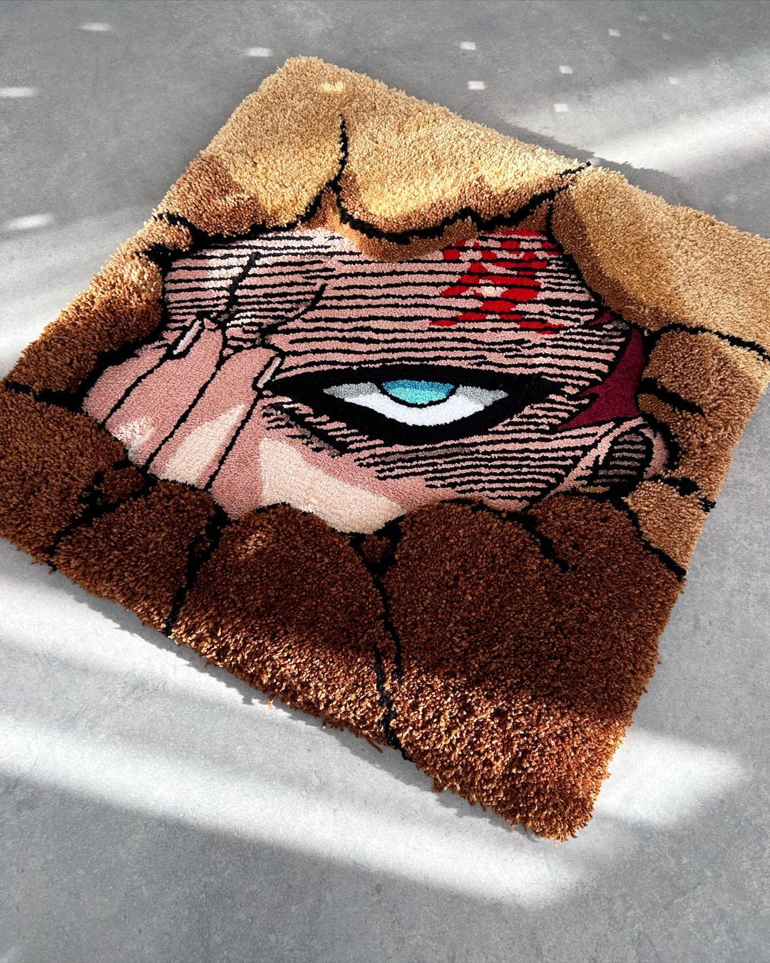 Gaara 3D Custom Hand-Tufted Rug , Handmade Wool Rug , Anime Custom Made Rug