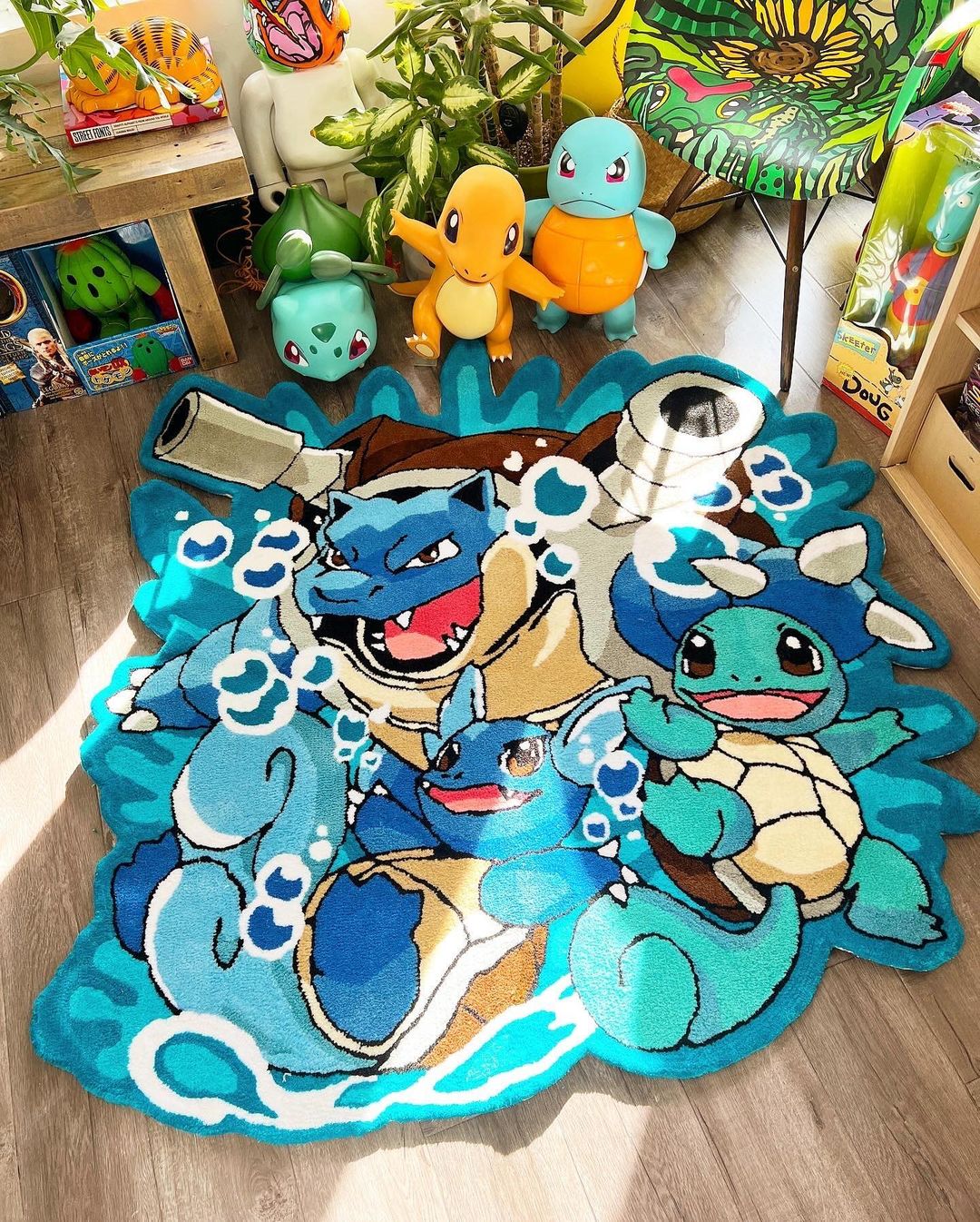 Handmade Pokemon Evolution Custom Rugs , Hand-Tufted Pokemon Rugs