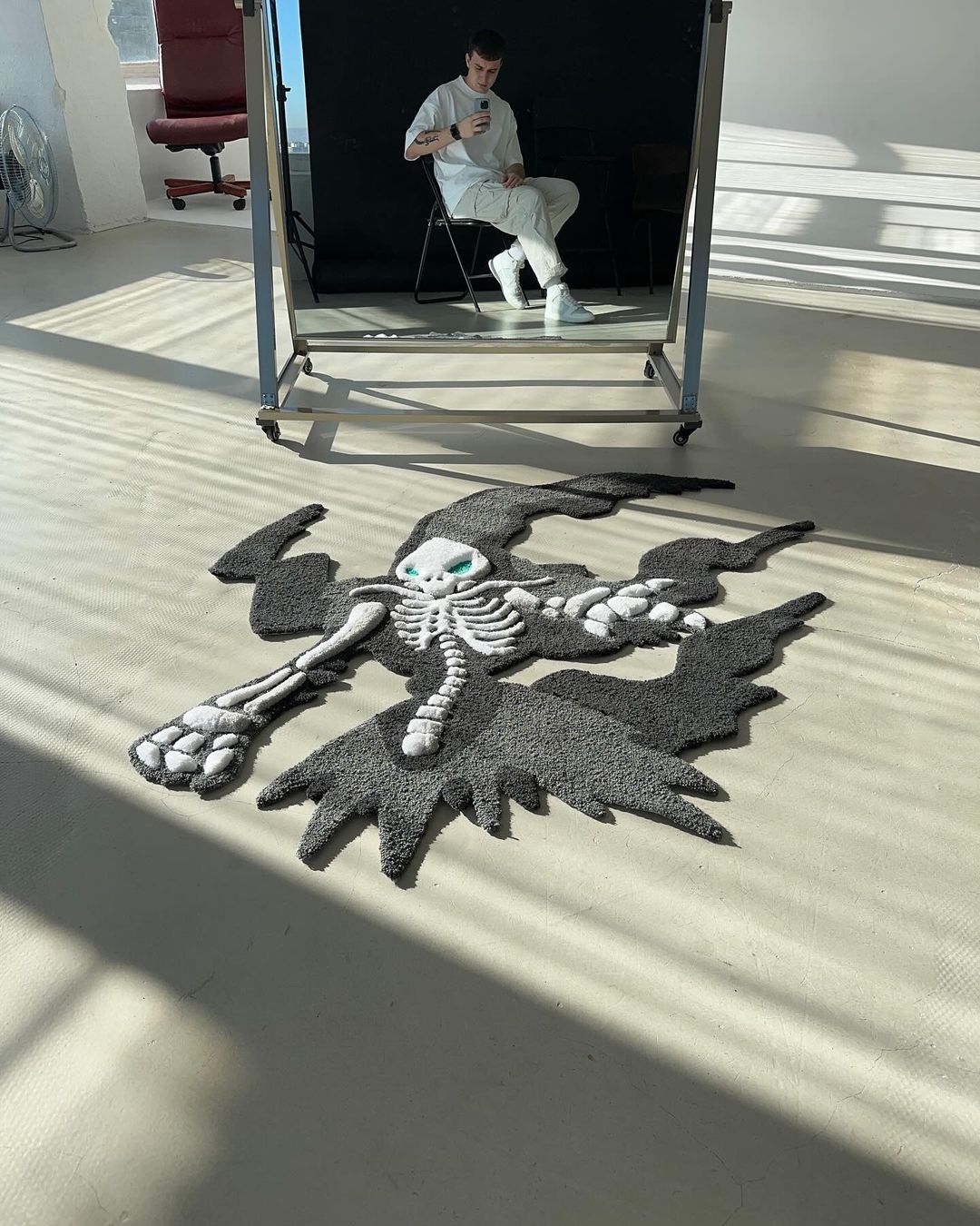 3D Drakrai Handmade Rug / Handmade Pokemon Custom Rug / Hand-Tufted Wool Area Rug