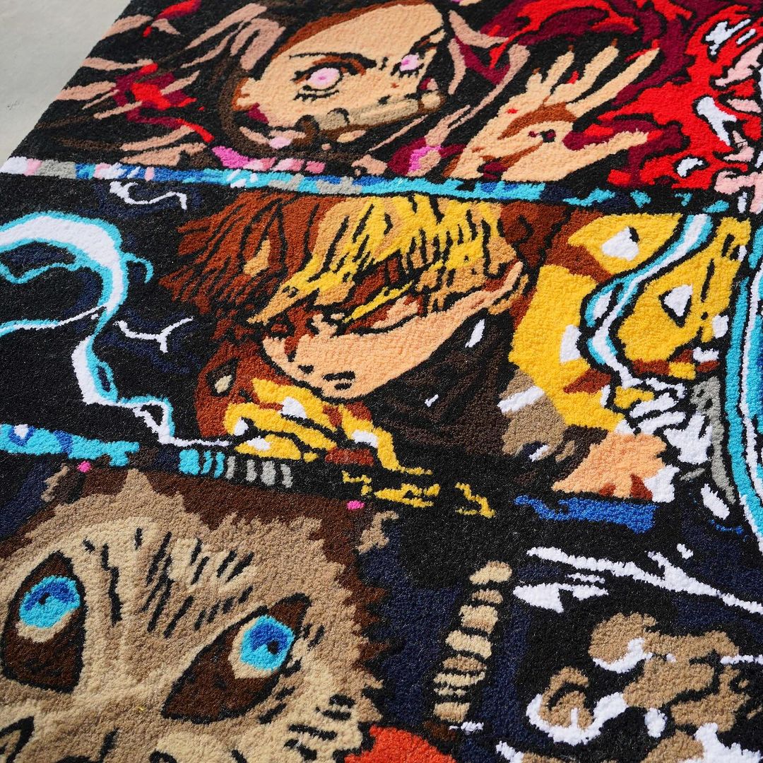 Handmade Anime Manga Custom Rug , Custom Hand-Tufted Rug , Anime rug for Bedroom