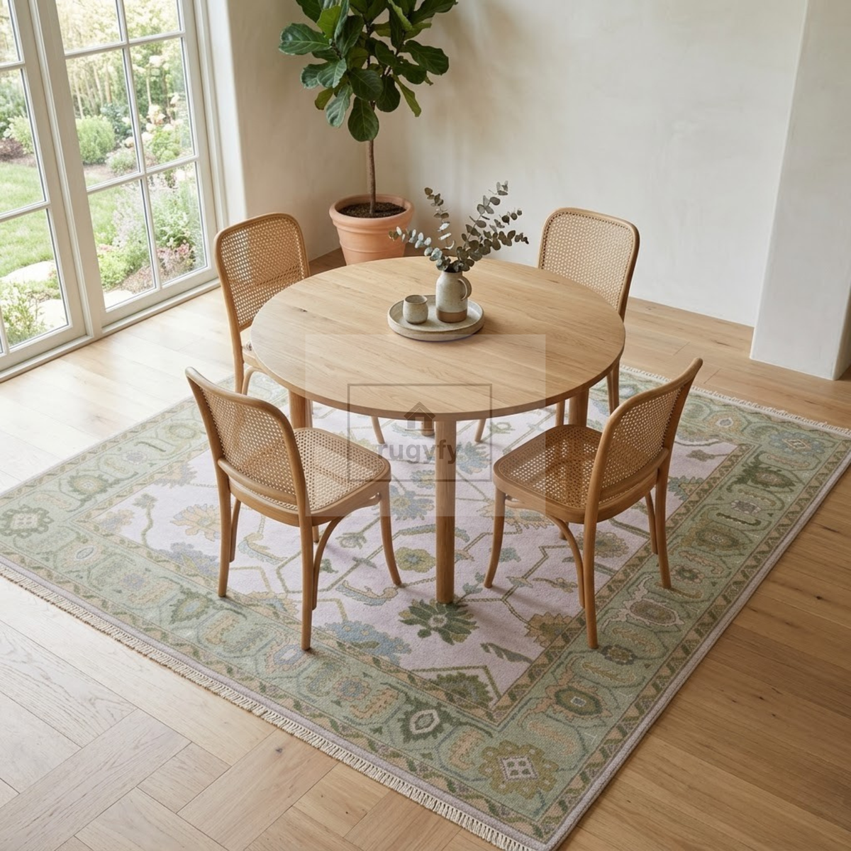 Lavender & Sage Green Sultanabad Oushak Rug | Hand-Knotted Wool 8x10 9x12 | Lilac Pastel Area Rug