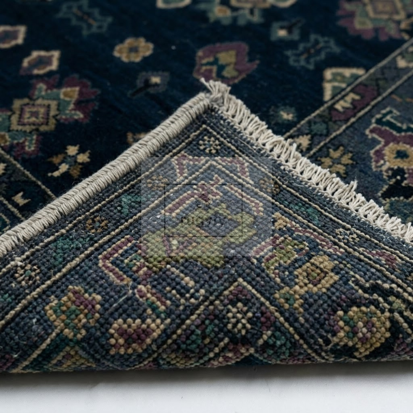 Custom Navy Oushak Hand-Knotted Wool Rug for Interior Designers | Midnight Indigo Anatolian Design, Trade & Contract Sizes