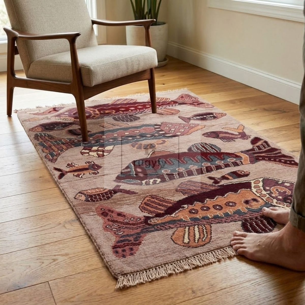 Dusty Rose & Burgundy Vintage Oushak Area Rug | 9x12 10x14 ft Hand-Knotted Wool | Living Room Dining Room