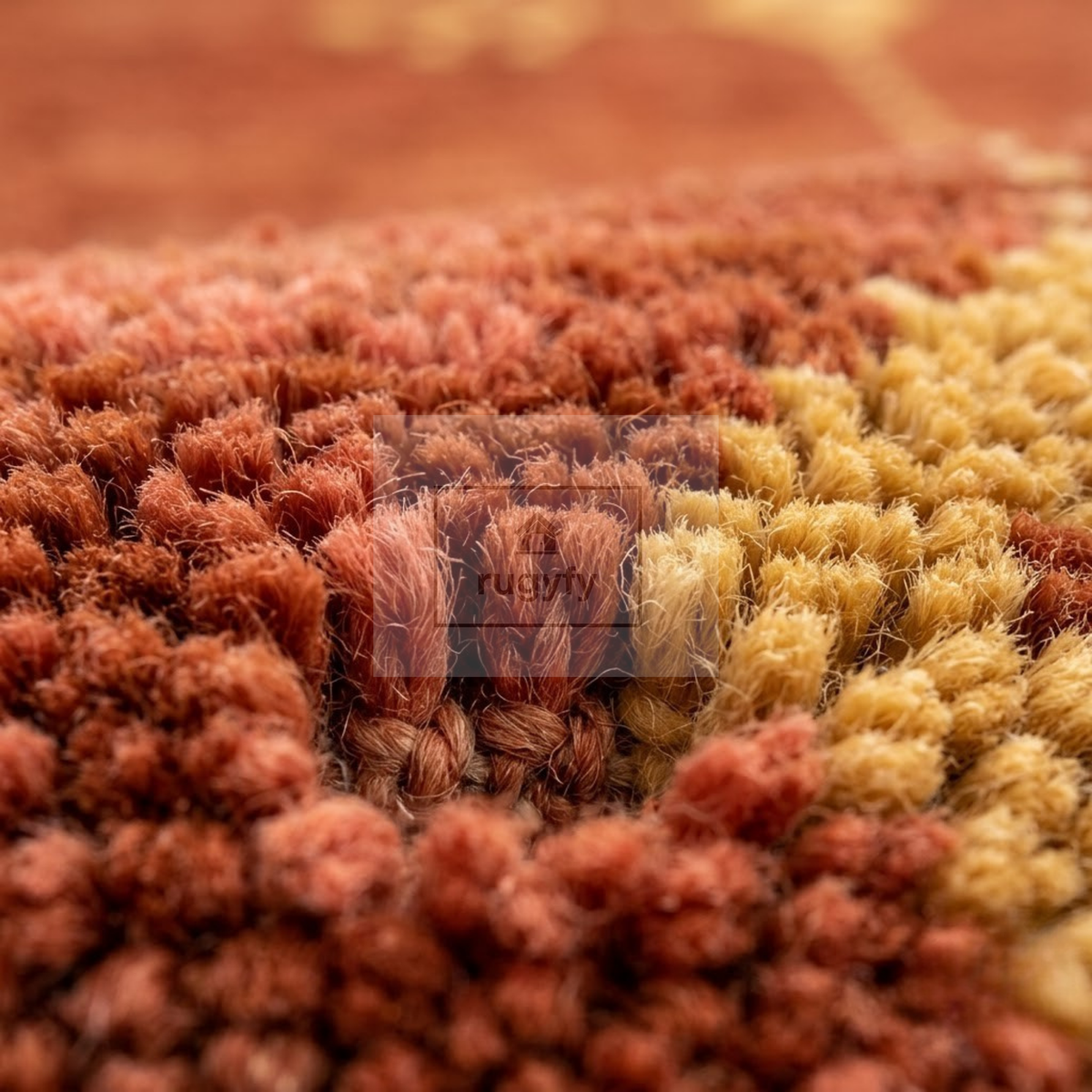 Burnt Orange & Beige Oushak Wool Rug | 6x9 8x10 ft Hand-Knotted | Bedroom Living Room Area Rug