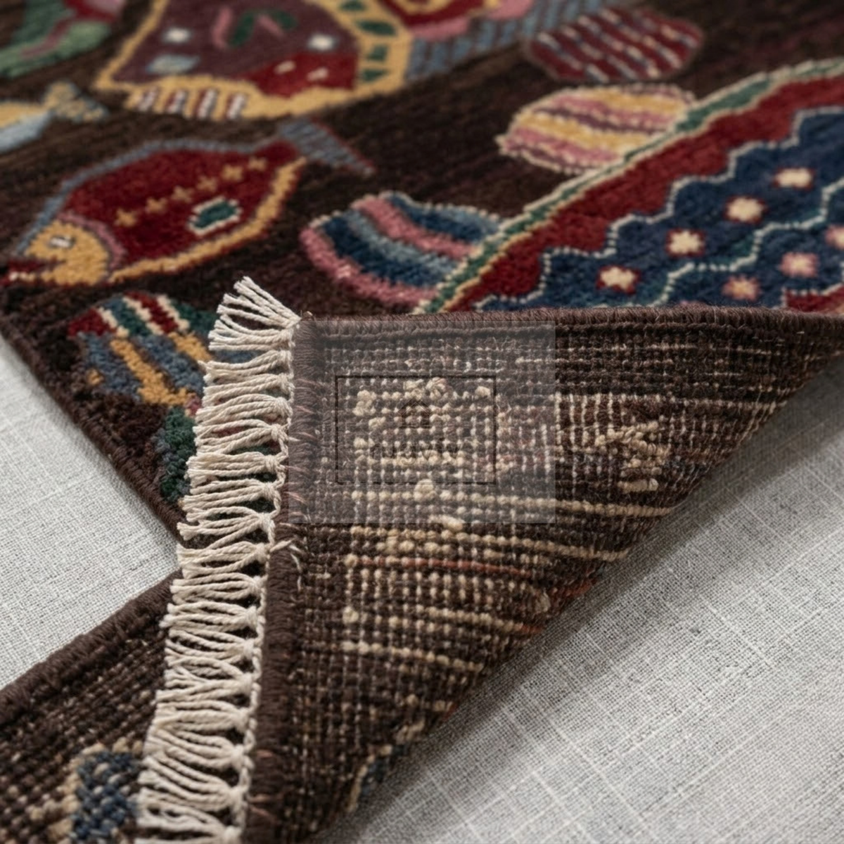 Chocolate Brown & Burgundy Turkish Oushak Rug | 5x8 8x10 ft Hand-Knotted New Zealand Wool | Living Room Bedroom Rug