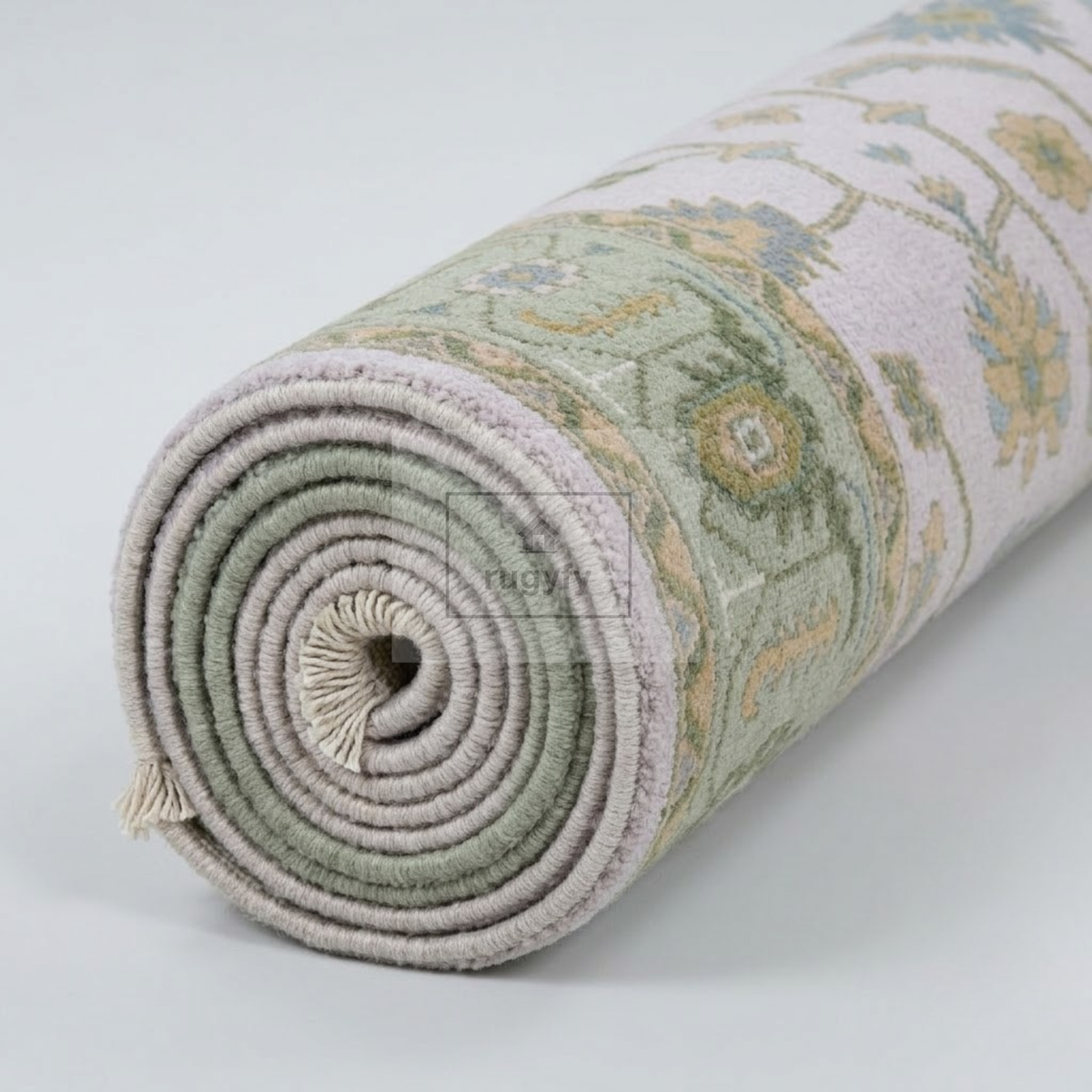 Lavender & Sage Green Sultanabad Oushak Rug | Hand-Knotted Wool 8x10 9x12 | Lilac Pastel Area Rug