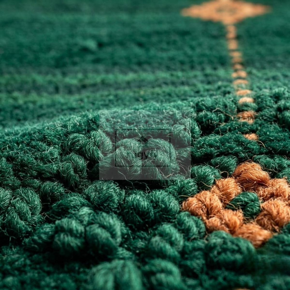 Emerald Green & Copper Vintage Oushak Area Rug | 9x12 10x14 ft Hand-Knotted Wool | Living Room Dining Room