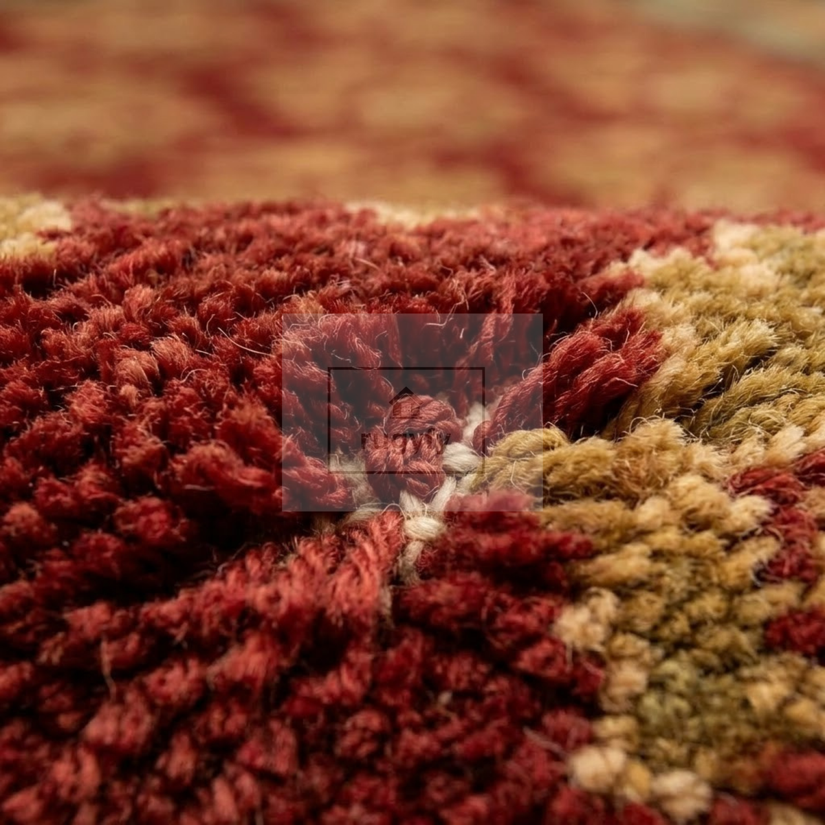 Terracotta Red & Gold Oushak Area Rug | 8x10 9x12 ft Hand-Knotted New Zealand Wool | Burgundy Tribal Turkish Living Room Rug
