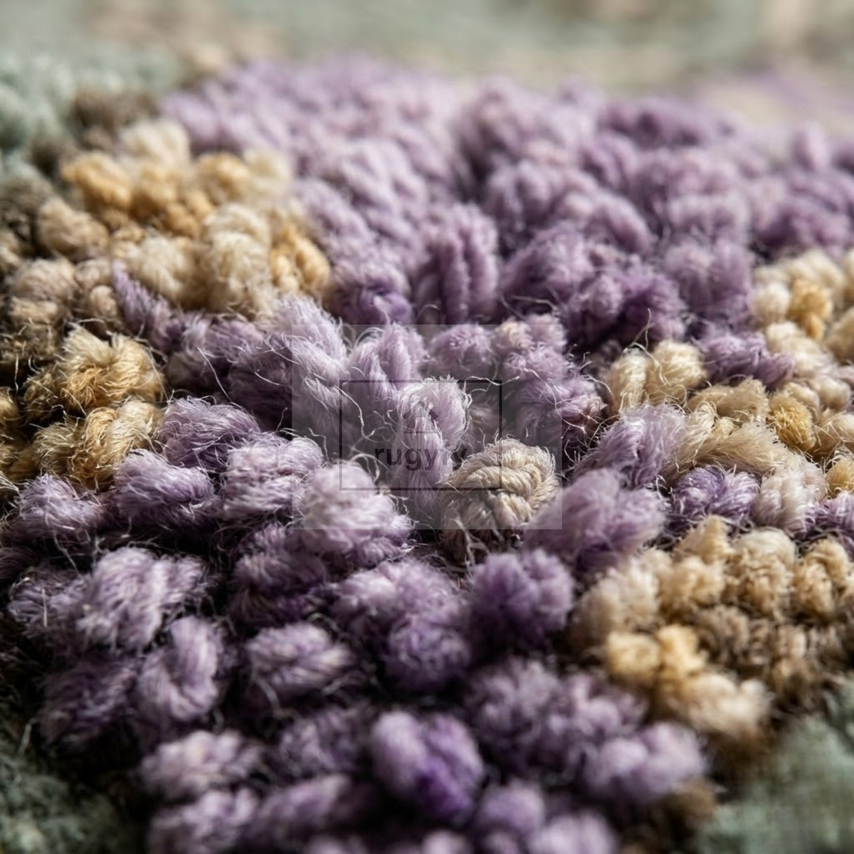 Lavender & Sage Oushak Area Rug | 8x10 9x12 ft Hand-Knotted New Zealand Wool | Lilac Floral Turkish Rug