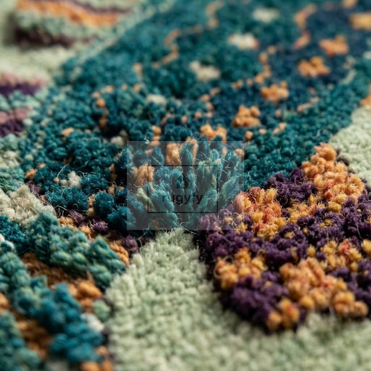 Mint Green & Teal Vintage Oushak Area Rug | 9x12 10x14 ft Hand-Knotted Wool | Living Room Dining Room