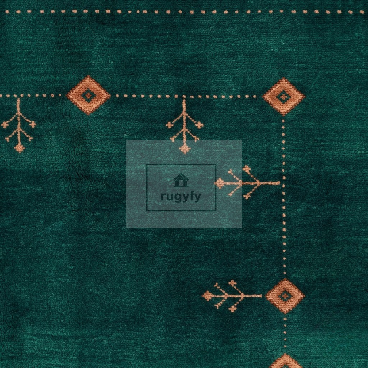 Emerald Green & Copper Vintage Oushak Area Rug | 9x12 10x14 ft Hand-Knotted Wool | Living Room Dining Room