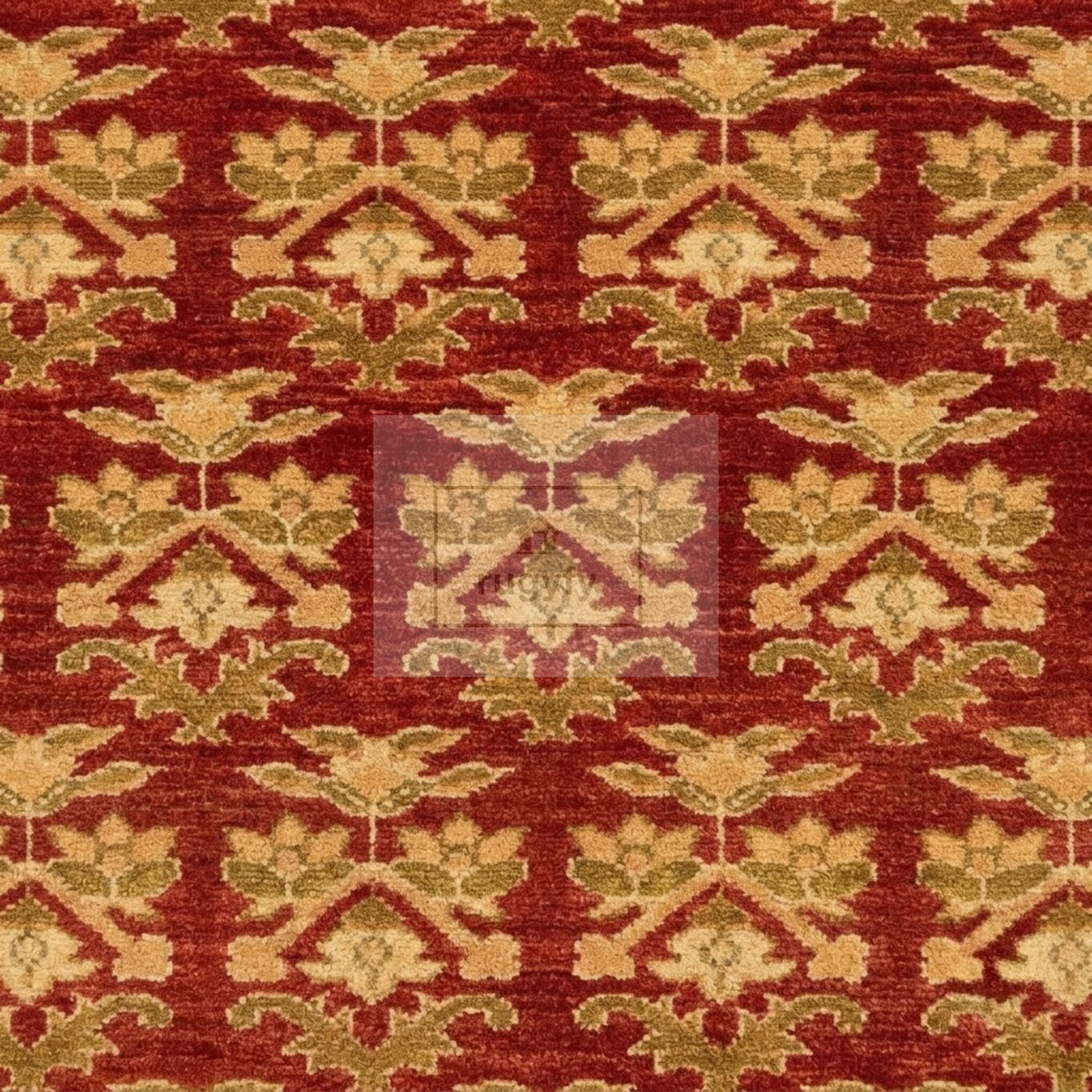 Terracotta Red & Gold Oushak Area Rug | 8x10 9x12 ft Hand-Knotted New Zealand Wool | Burgundy Tribal Turkish Living Room Rug