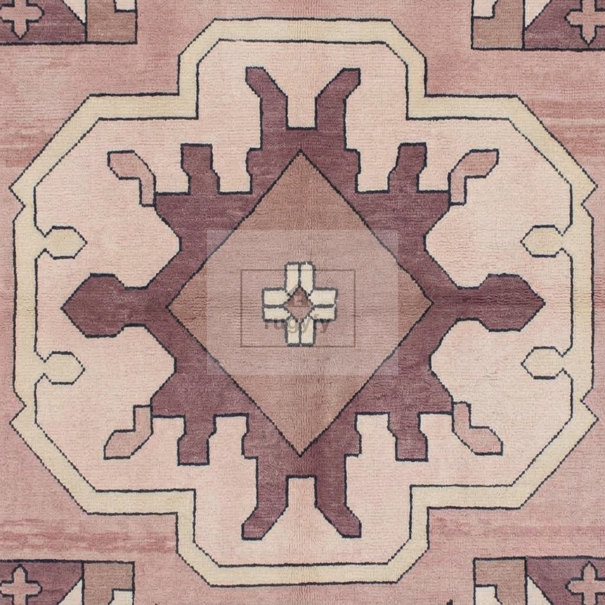 Blush Pink & Mauve Vintage Oushak Area Rug | 9x12 10x14 ft Hand-Knotted Wool | Living Room Dining Room